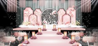 粉色主题婚礼场景图片