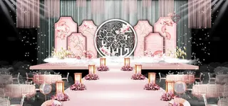 粉色主题婚礼场景图片