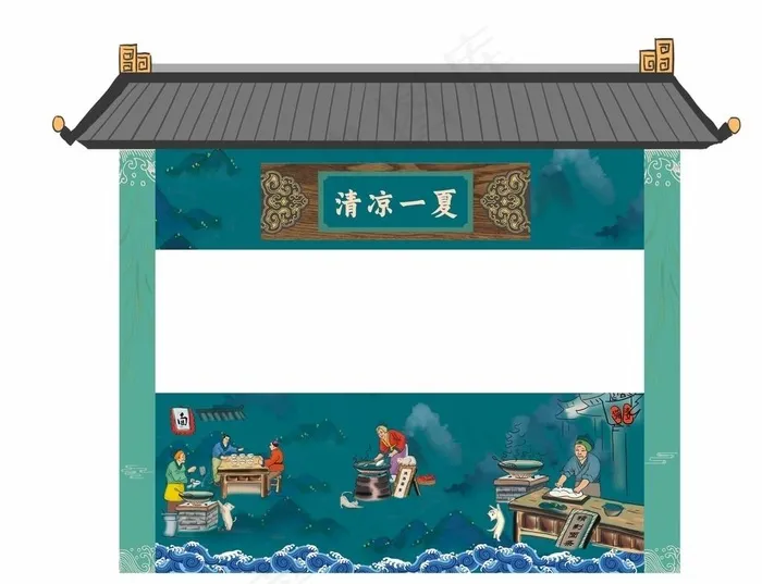 古风铺子图片cdr矢量模版下载