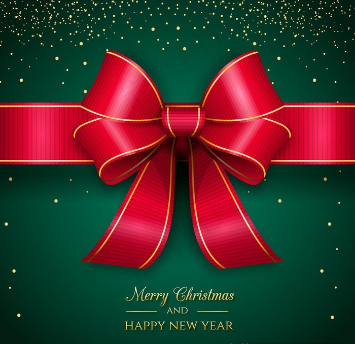 圣诞节红丝带背景图图片