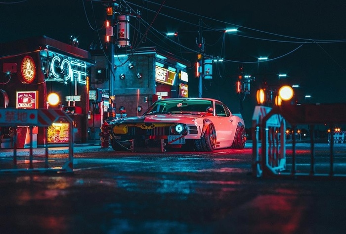红色跑车汽车背景图片