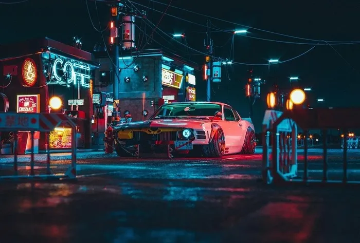 红色跑车汽车背景图片