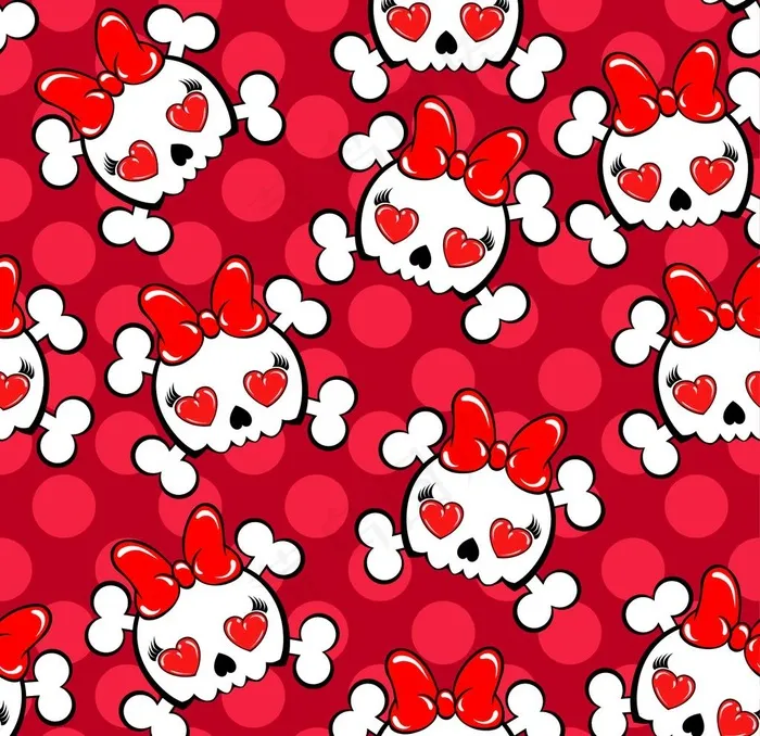 骷髅爱心图片eps,ai矢量模版下载