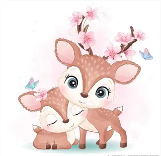 卡通梅花鹿图片