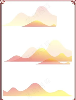 中式假山边框矢量图片