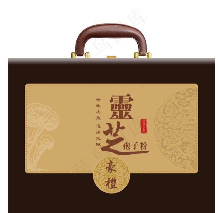 灵芝孢子粉通用礼盒皮盒定制图片