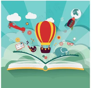 读书科技类卡通素材矢量图片