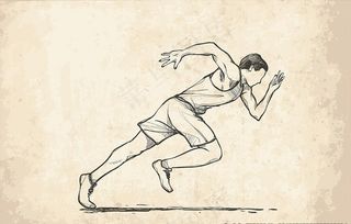 跑步手绘图片