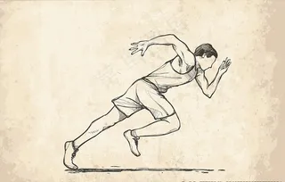 跑步手绘图片