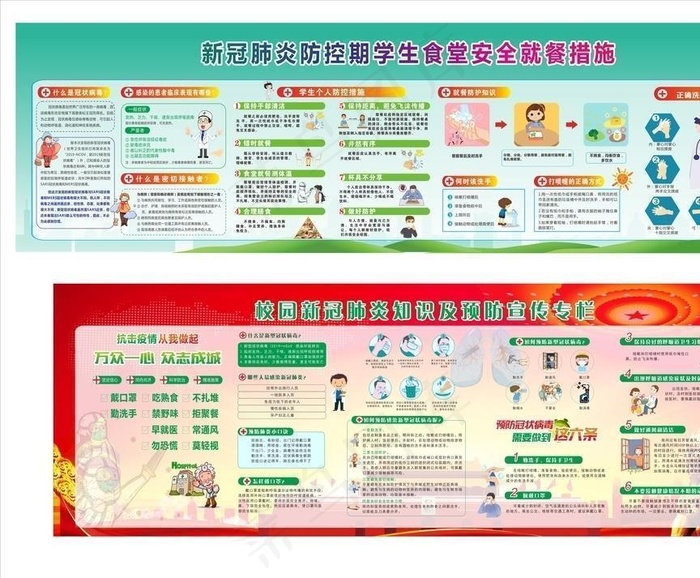 防疫复学 展板图片(210X297)cdr矢量模版下载