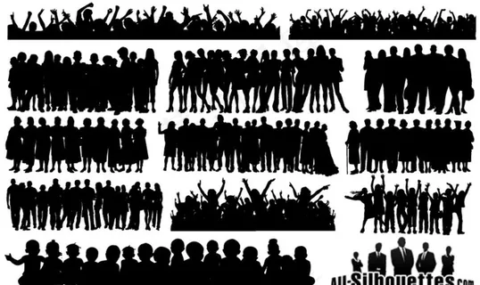 创意人群剪影矢量素材图片