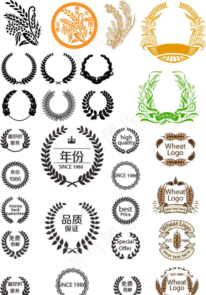 酒标素材图片eps,ai矢量模版下载