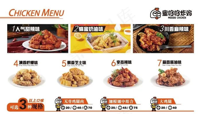 蜜哆哆炸鸡 菜单图片ai矢量模版下载