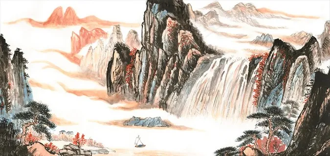 高清山水国画图片