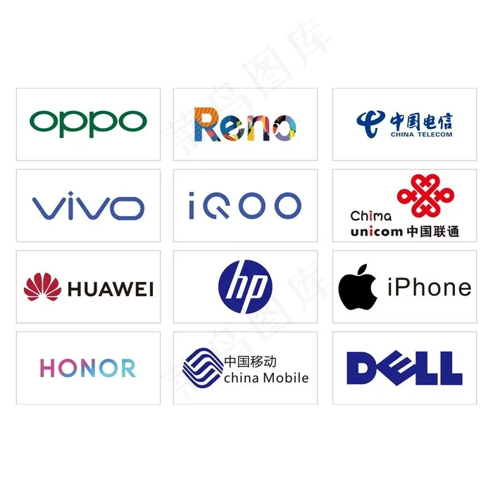 电信企业LOGO 手机品牌标志图片psd模版下载