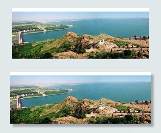 峡山水库全景图片