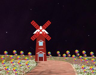 打卡圣地五彩风车图片