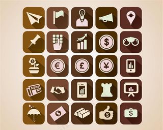 方形商务金融图标矢量素材图片