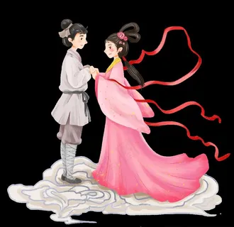 七夕节日动图 牛郎织女动图手绘图片