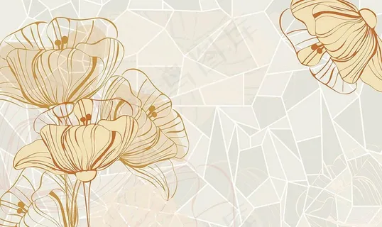 郁金香现代背景墙图片