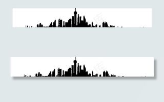 城市剪影 城市建筑轮廓 建筑群图片