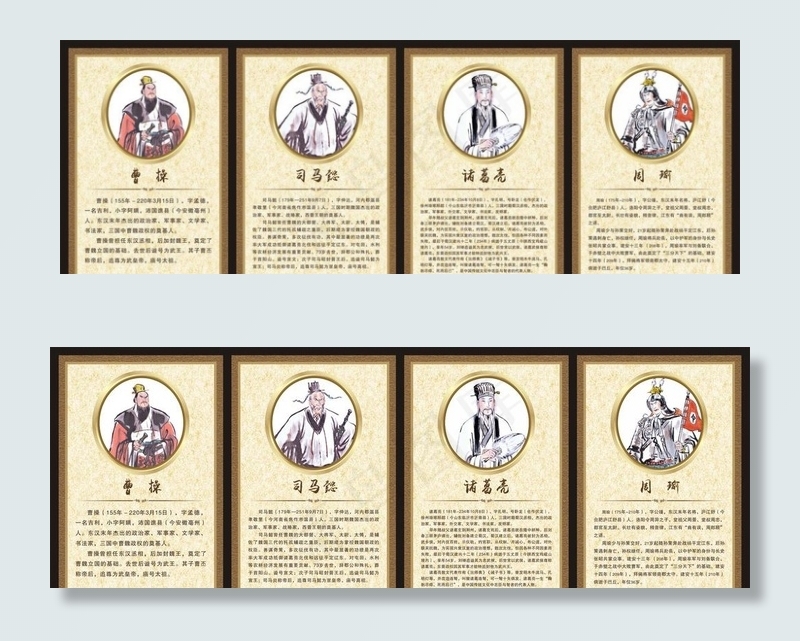三国人物系列展板图片