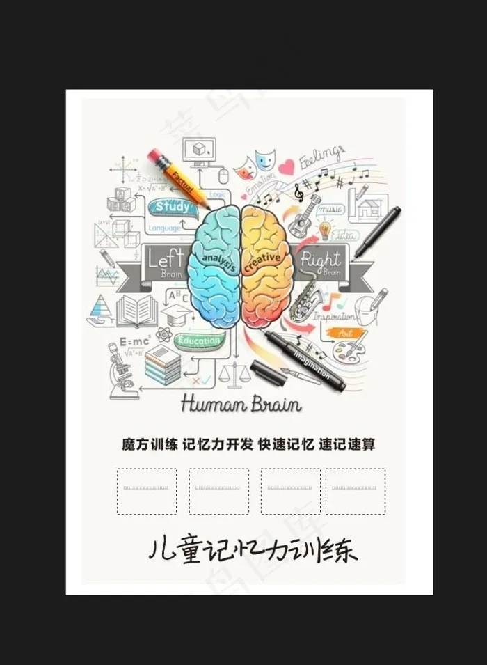儿童记忆力训练快速记忆宣传海报图片cdr矢量模版下载