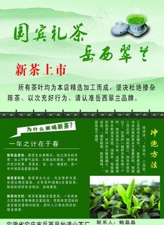 岳西翠兰宣传单图片