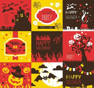 9款彩色万圣节背景矢量素材图片