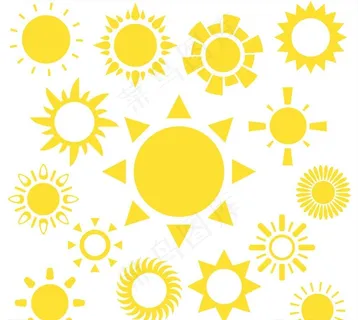黄色太阳矢量图片