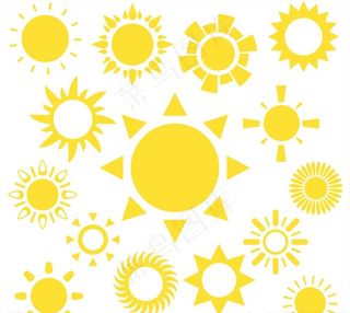 黄色太阳矢量图片