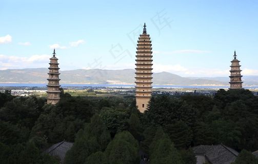 大理三塔   洱海苍山图片