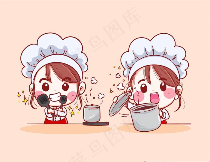 卡通厨师图片ai矢量模版下载