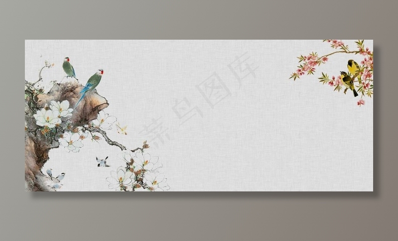 水墨山水图片psd模版下载