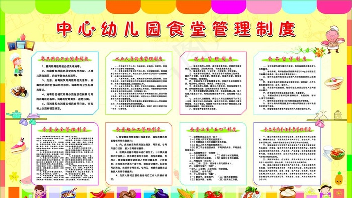 学校食堂制度图片cdr矢量模版下载
