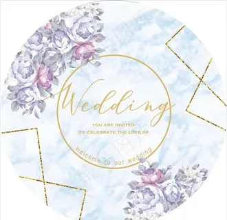 淡蓝色纹理简约花卉婚礼圆舞台图片