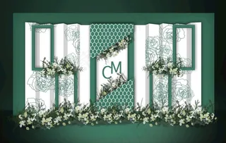 绿色复古婚礼图片