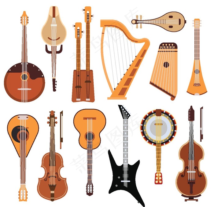 卡通乐器图片