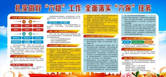 扎实做好六稳工作图片cdr矢量模版下载