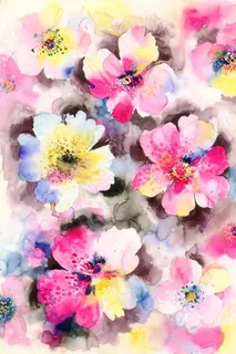 原创水彩手绘艺术花卉素材图片