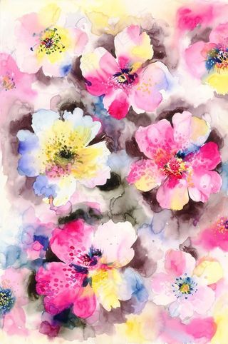 原创水彩手绘艺术花卉素材图片