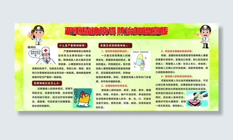 严重精神障碍宣传栏图片cdr矢量模版下载