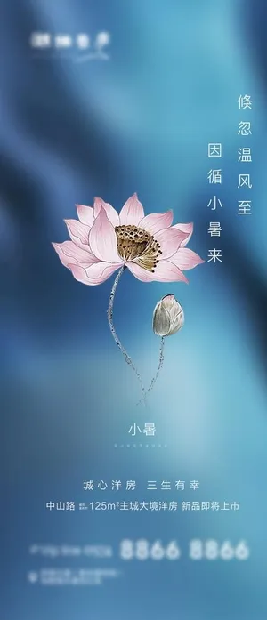 地产节气小暑简约海报图片