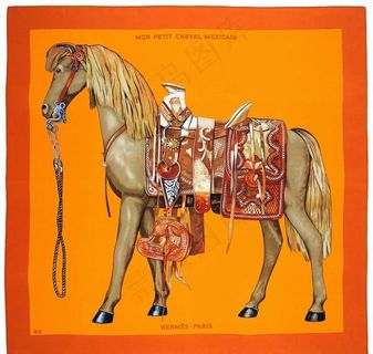 爱马仕丝巾马装饰画图片