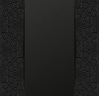 炭黑色花纹花边背景矢量素材图片