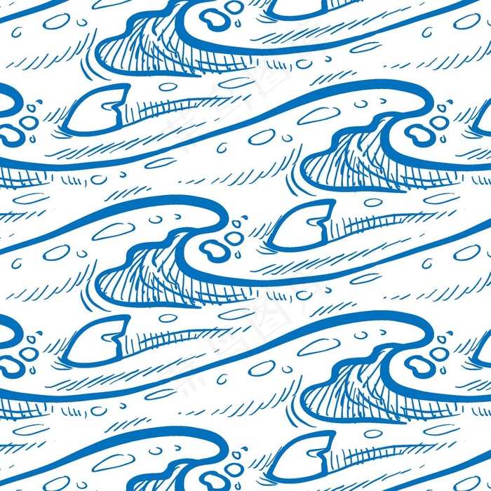 日式水波花纹图案图片