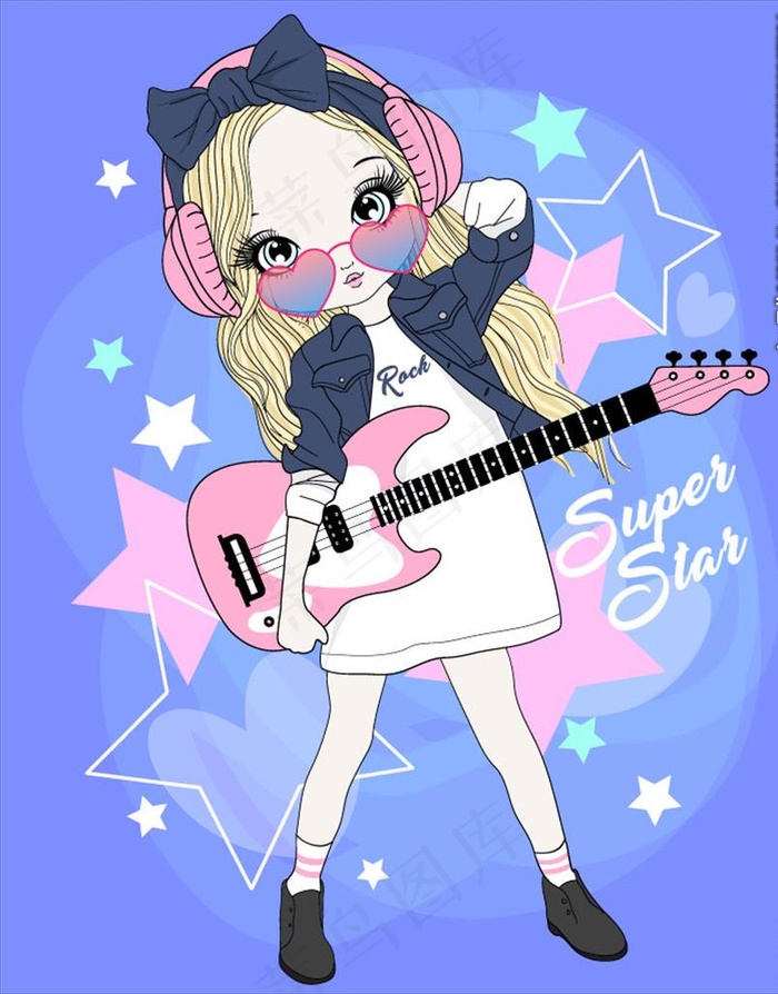 卡通时尚女孩图片