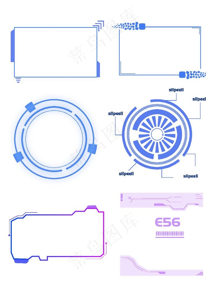 科技边框图片ai矢量模版下载