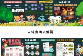 疫情和森林防火黑板报图片