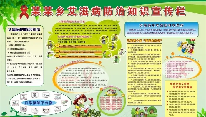 艾滋病防治知识宣传栏图片cdr矢量模版下载